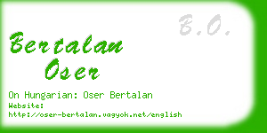 bertalan oser business card